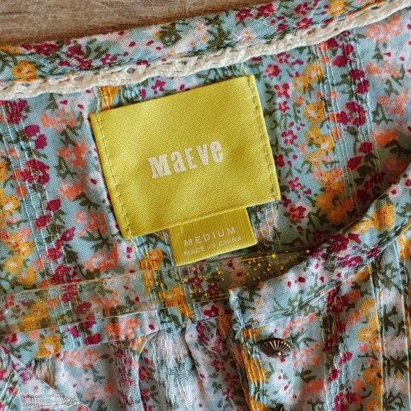 Anthro Maeve Floral Cottagecore shirt blouse - Picture 6 of 7